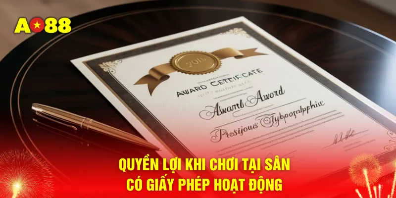 Quyền lợi khi chơi tại sân có giấy phép hoạt động